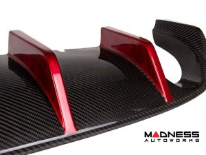 FIAT 500 Rear Diffuser in Carbon Fiber - Estremo Aerography - Red Candy